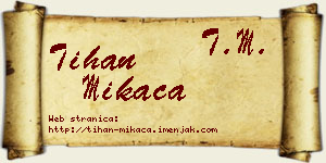 Tihan Mikača vizit kartica